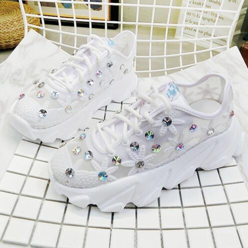Rhinestone Summer Flower Sneaker