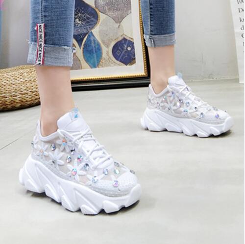 Rhinestone Summer Flower Sneaker