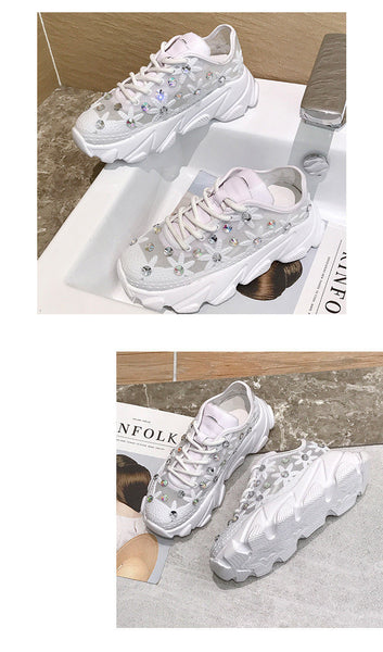 Rhinestone Summer Flower Sneaker