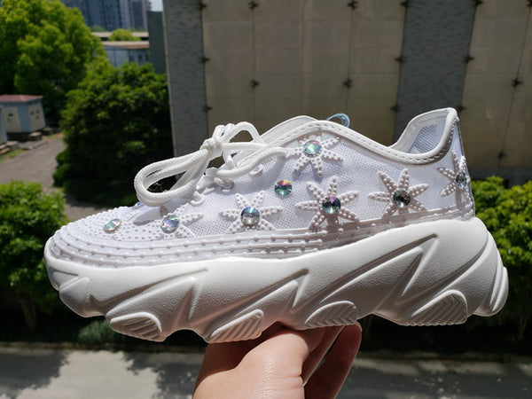 Rhinestone Summer Flower Sneaker