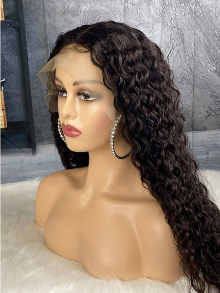 1B DEEP WAVE SWISS FULL LACE FRONTAL 13X4,13X6 WIG 200% (SILVER)