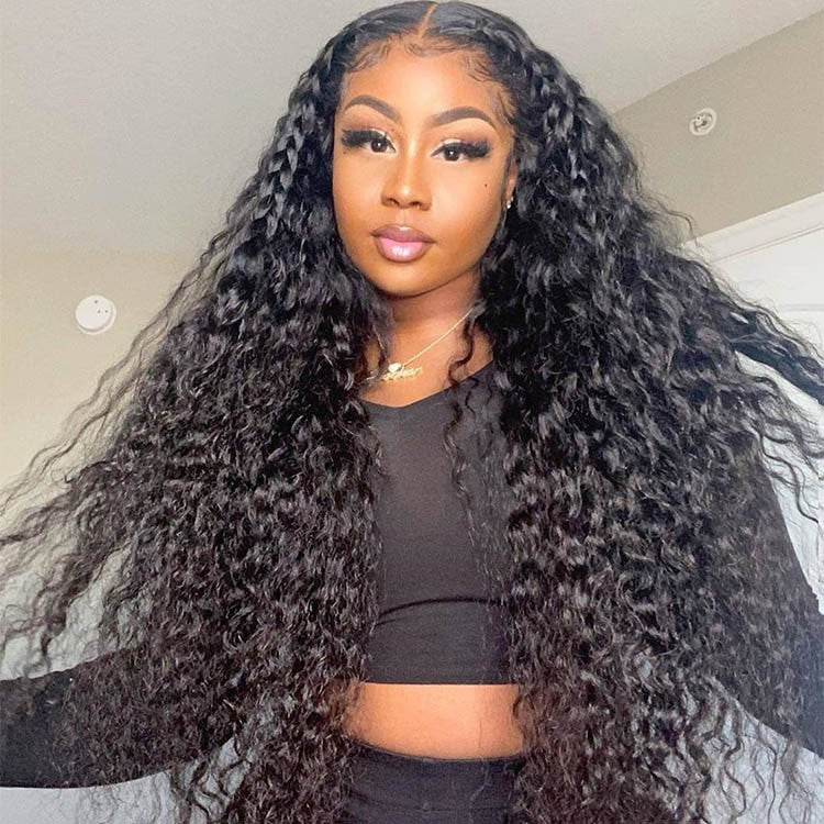 1B DEEP WAVE SWISS FULL LACE FRONTAL 13X4,13X6 WIG 200% (SILVER)