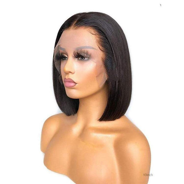 1B STRAIGHT SWISS FULL LACE FRONTAL 13X4,13X6 WIG BOB 200%(SILVER)