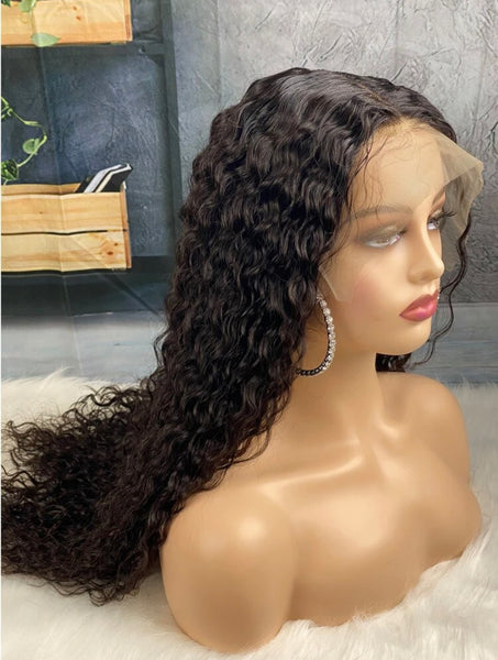 1B DEEP WAVE SWISS FULL LACE FRONTAL 13X4,13X6 WIG 200% (SILVER)