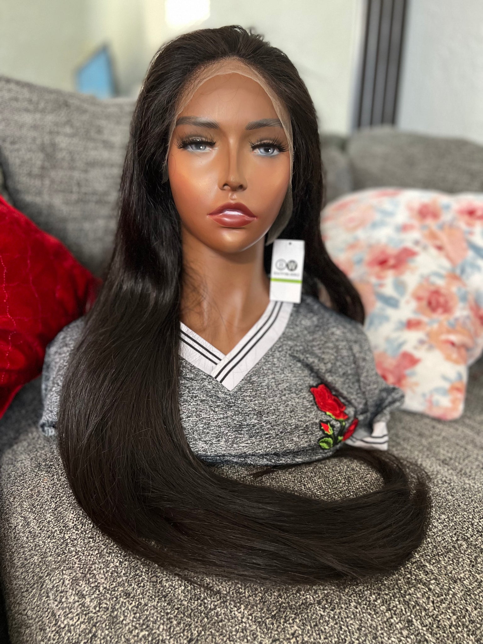 1B HD 30" 13x4 FULL LACE FRONTAL WIG 1B STRAIGHT 200% (Silver)