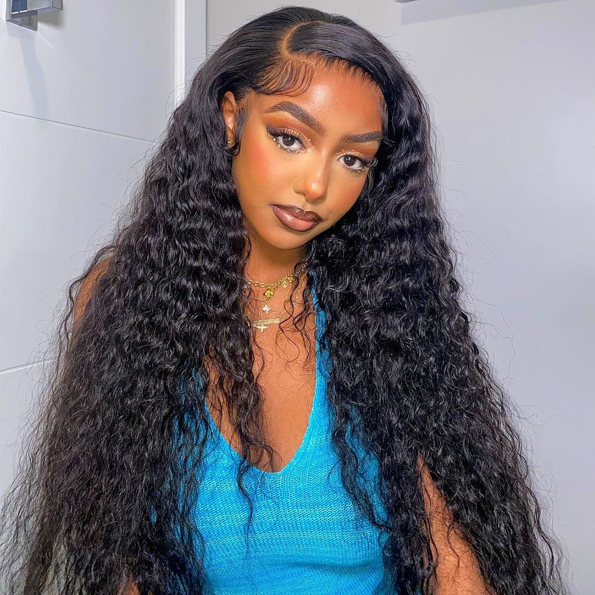 1B DEEP WAVE 13X4 SWISS LACE FRONTAL WIG 150% (COOPER)