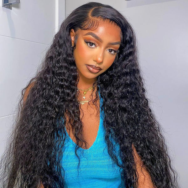 1B DEEP WAVE 13X4 SWISS LACE FRONTAL WIG 150% (COOPER)