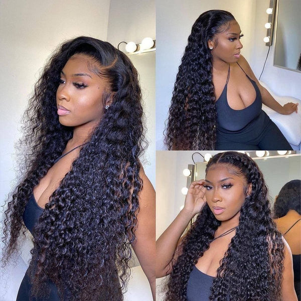 1B DEEP WAVE 13X4 SWISS LACE FRONTAL WIG 150% (COOPER)
