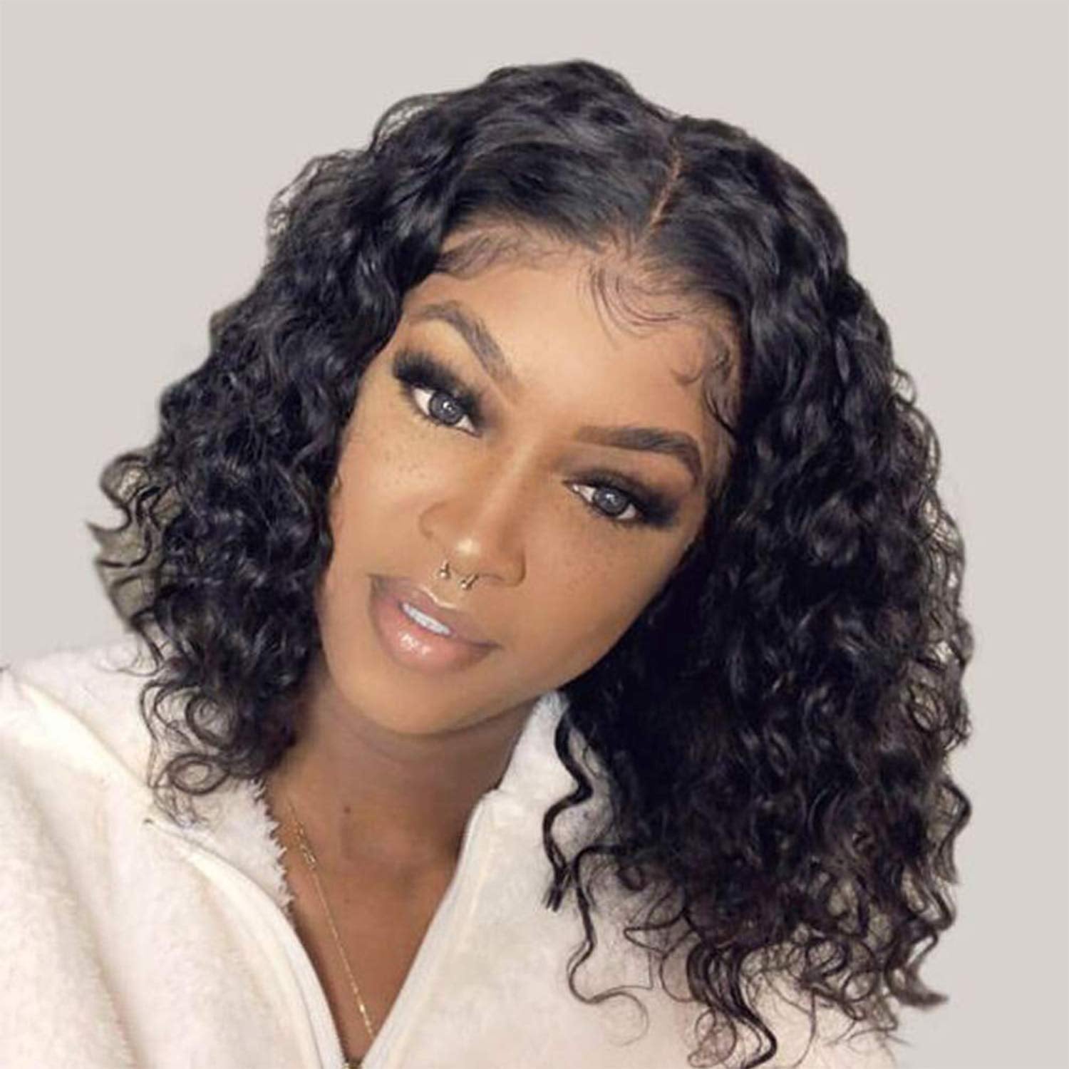 1B OCEAN WAVE SWISS FULL LACE FRONTAL 13X4,13X6 WIG BOB 200% (SILVER)