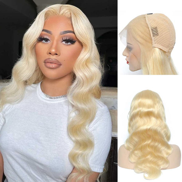 613 BODY WAVE SWISS FULL FRONTAL 13X4/13X6 LACE FRONTAL WIG 180% (SILVER)