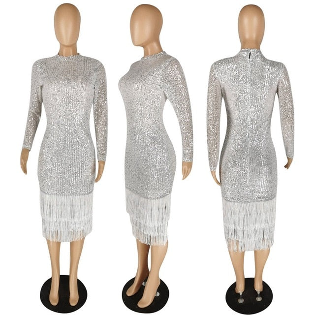 Winter Sexy Elegant Sequin Dress