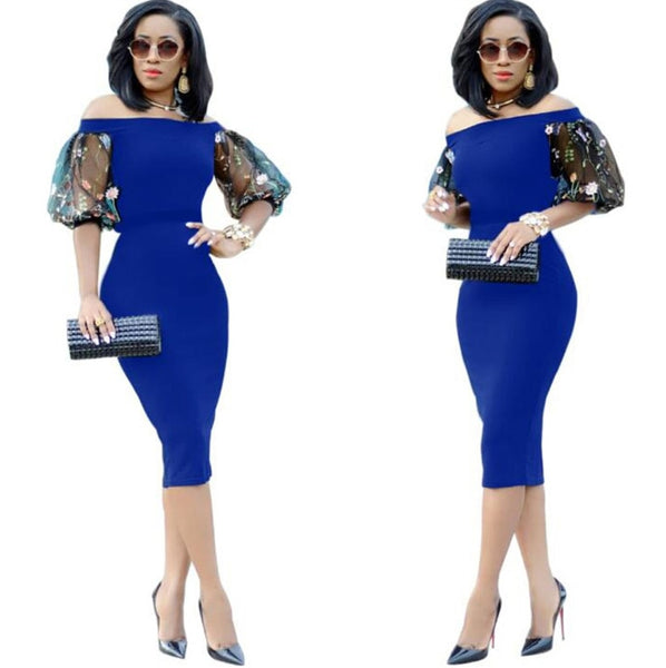 Elegant Embroidery Mesh Dresses