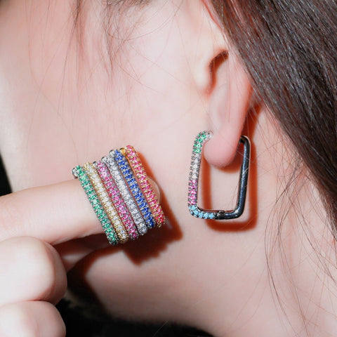 Rectangular Hoop Earrings