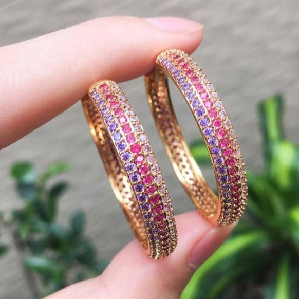 Luxury Zircon Hoop Earrings