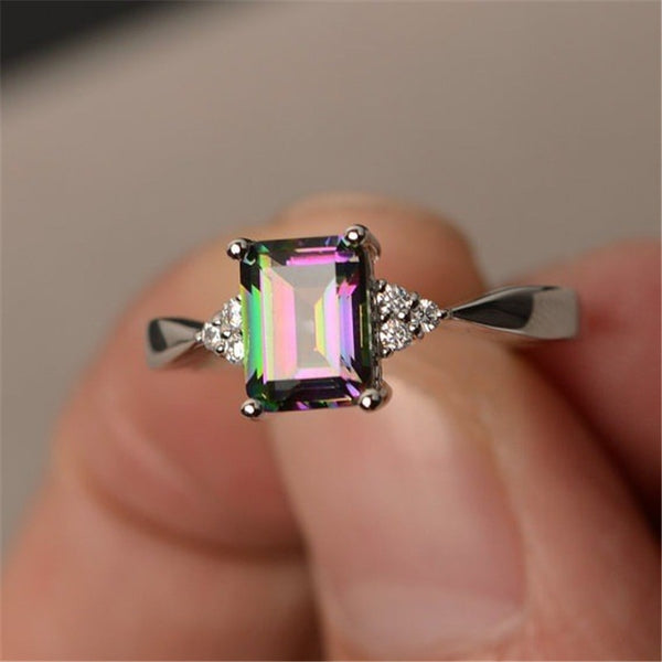 New Square Zircon Rings