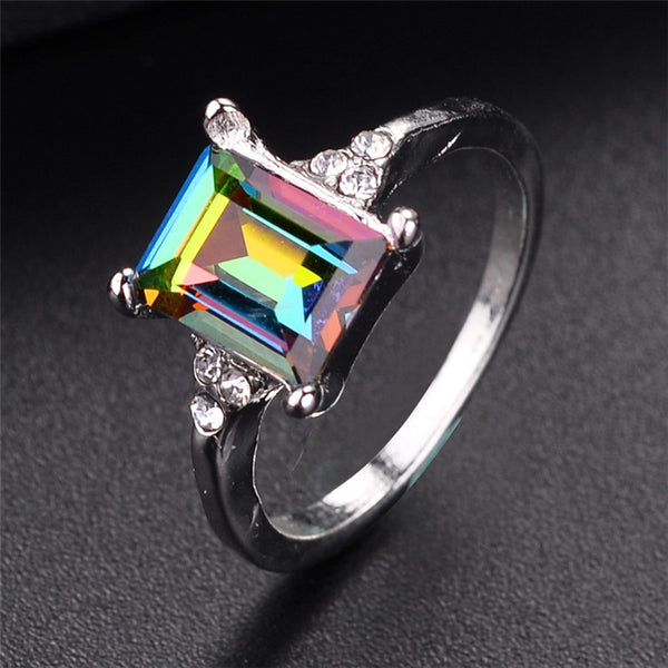 New Square Zircon Rings