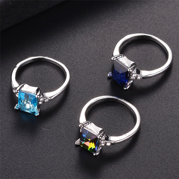 New Square Zircon Rings