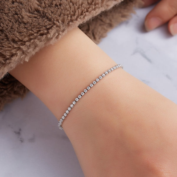 Rinhoo 2mm Iced Zircon Bracelet