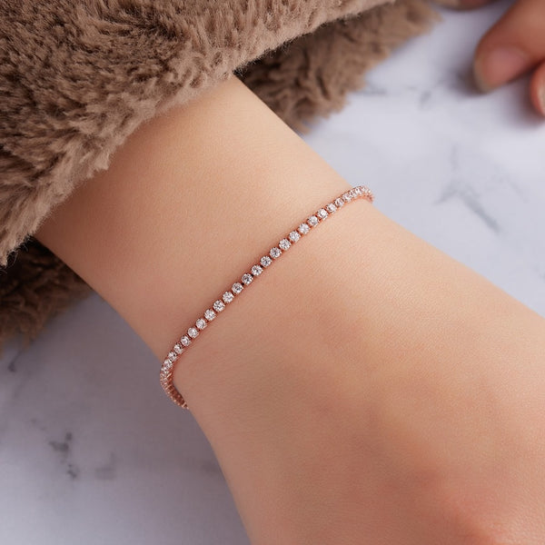 Rinhoo 2mm Iced Zircon Bracelet