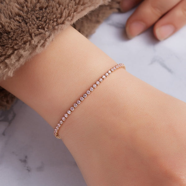 Rinhoo 2mm Iced Zircon Bracelet