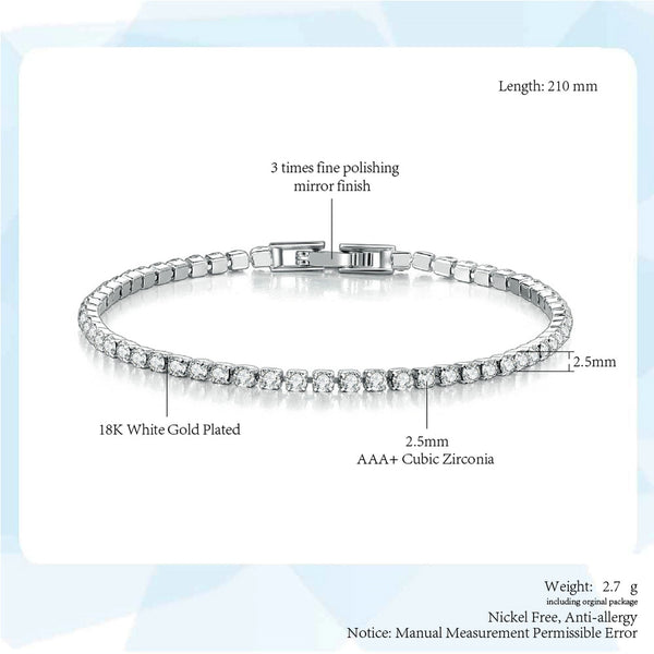 Fair Charming Single-layer Cubic Zircon Chain Bracelet