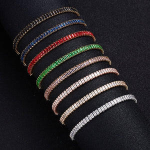 Luxury Trendy Single Row Square Jewelry Bracelet Link