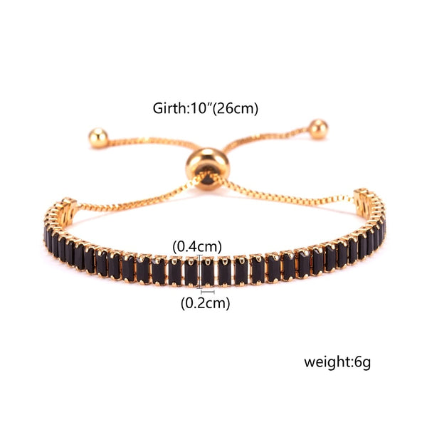 Luxury Trendy Single Row Square Jewelry Bracelet Link