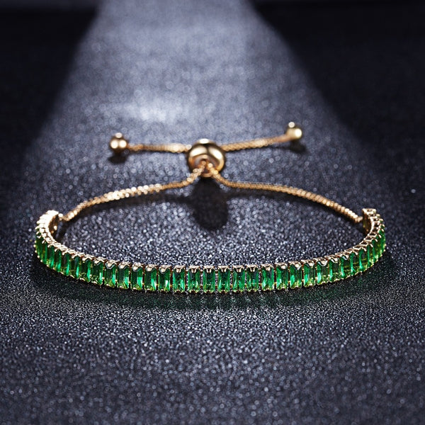 Luxury Trendy Single Row Square Jewelry Bracelet Link