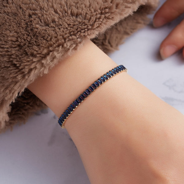 Luxury Trendy Single Row Square Jewelry Bracelet Link