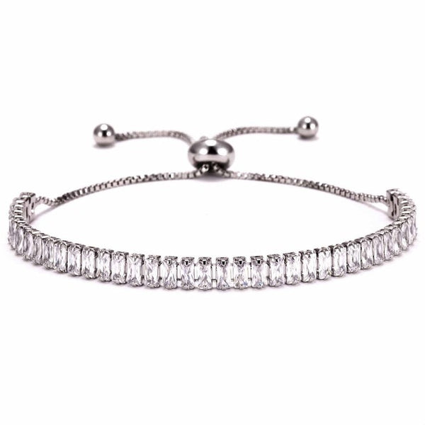 Luxury Trendy Single Row Square Jewelry Bracelet Link