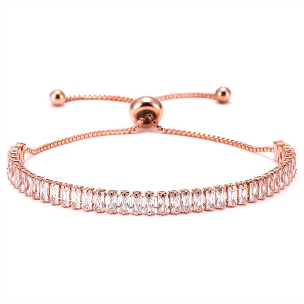 Luxury Trendy Single Row Square Jewelry Bracelet Link