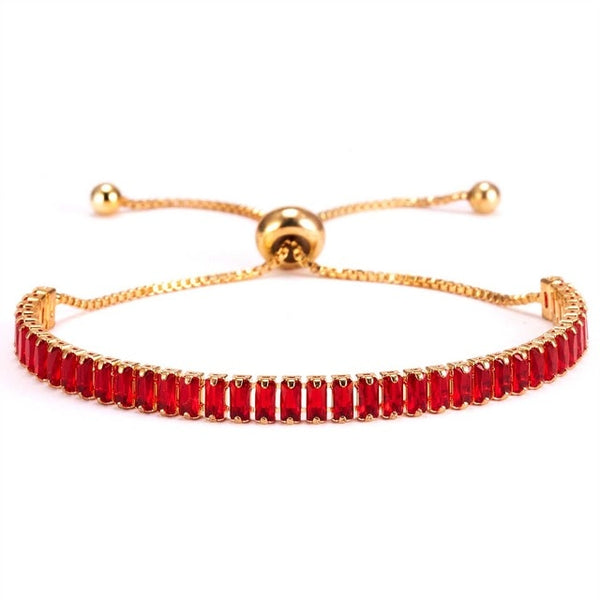 Luxury Trendy Single Row Square Jewelry Bracelet Link