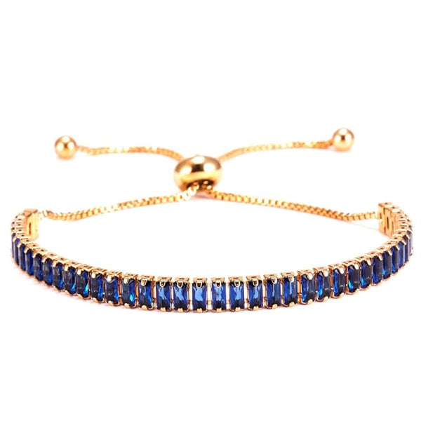 Luxury Trendy Single Row Square Jewelry Bracelet Link