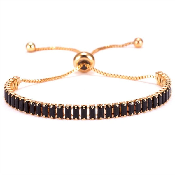 Luxury Trendy Single Row Square Jewelry Bracelet Link