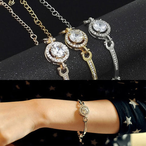 Fashion Shiny White Big Zircon Charm Bracelet