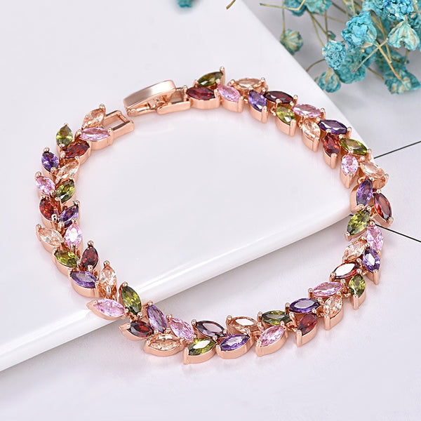 Crystal Beads Flower Zircon Bracelet