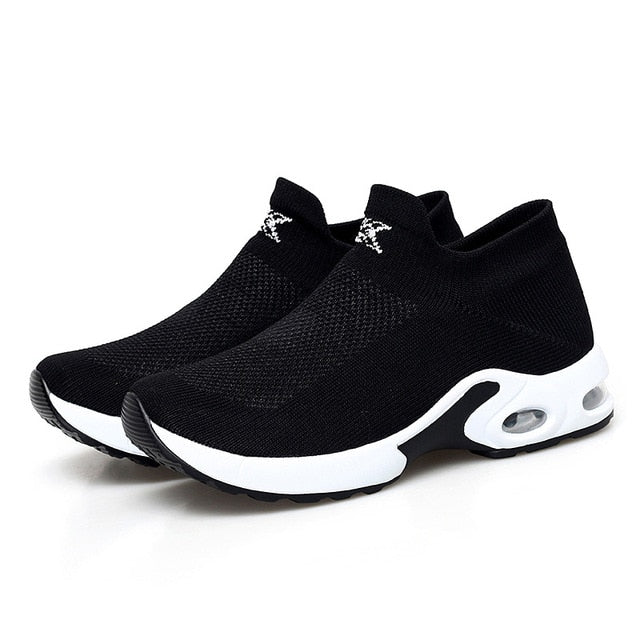 Women Plus Size Sneakers Stretch Flats Platform