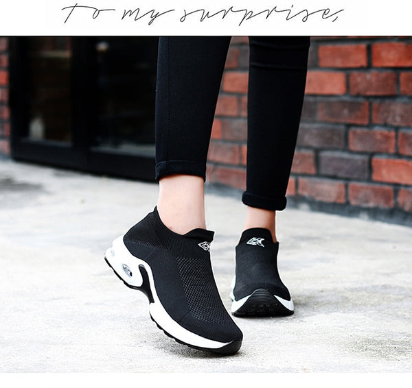 Women Plus Size Sneakers Stretch Flats Platform
